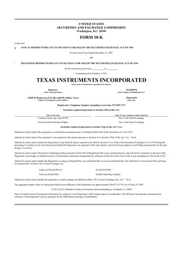 Thumbnail Texas Instruments 10-K Annual Report 