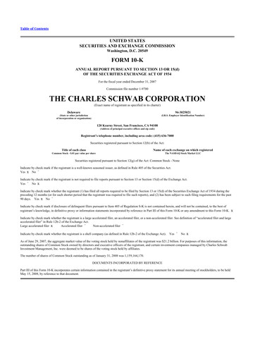 Thumbnail Charles Schwab 10-K Annual Report 