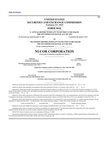 Thumbnail Nucor
 10-K Annual Report 