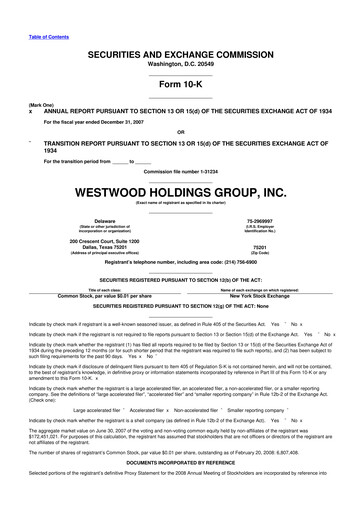 Vorschaubild Westwood Holdings Group 10-K Jahresbericht 