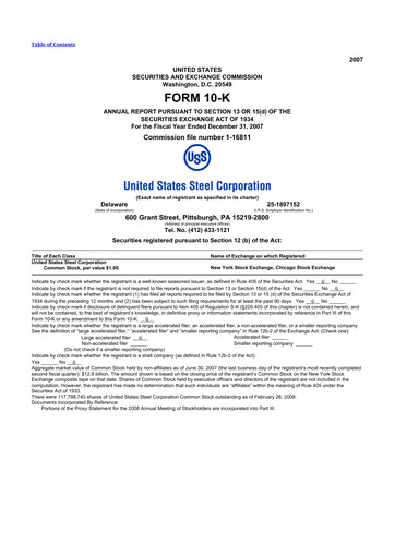 Thumbnail U.S. Steel
 10-K Annual Report 