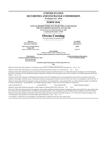 Thumbnail Owens Corning
 10-K Annual Report 