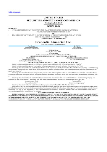 Thumbnail Prudential Financial 10-K Annual Report 