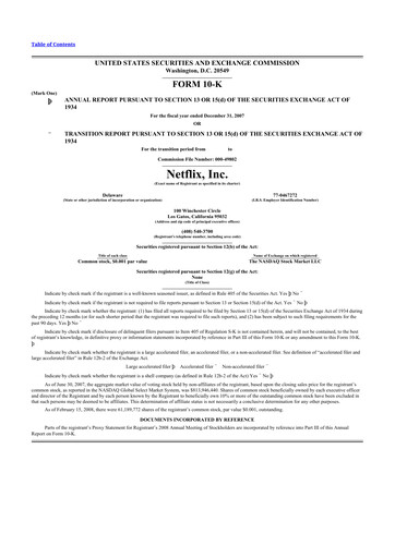 Thumbnail Netflix 10-K Annual Report 