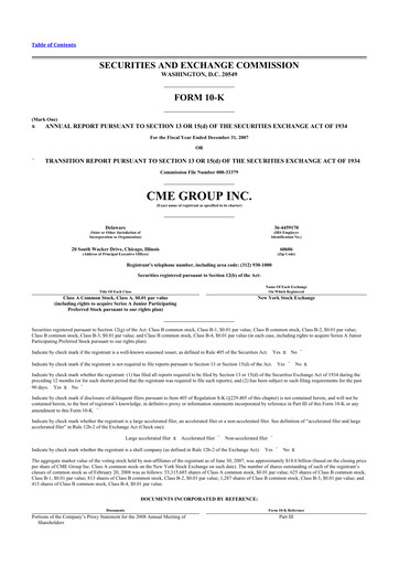 Thumbnail CME Group 10-K Annual Report 
