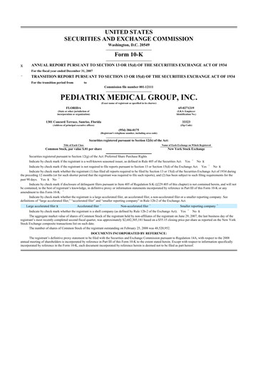Thumbnail Pediatrix Medical Group 10-K Annual Report 
