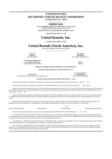 Thumbnail United Rentals
 10-K Annual Report 