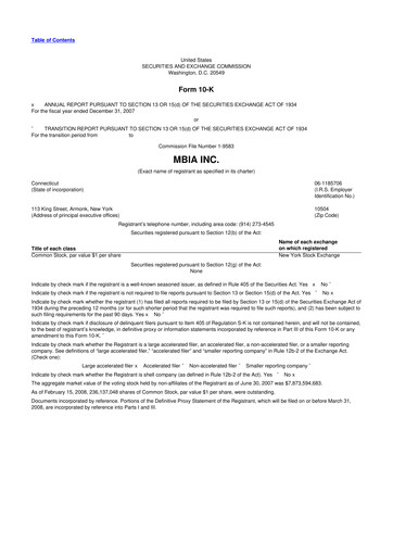 Thumbnail MBIA 10-K Annual Report 