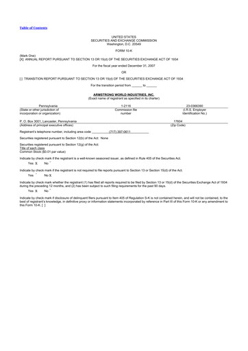 Thumbnail Armstrong World Industries
 10-K Annual Report 