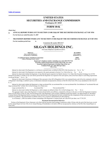 Thumbnail Silgan Holdings
 10-K Annual Report 