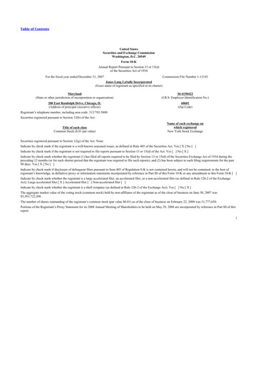 Thumbnail Jones Lang LaSalle 10-K Annual Report 