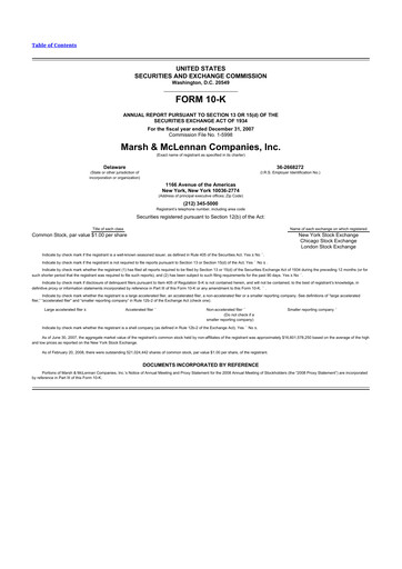 Thumbnail Marsh & McLennan Companies 10-K Annual Report 