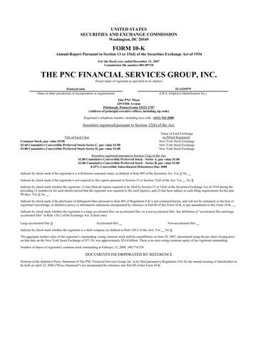 Thumbnail PNC Financial Services 10-K Annual Report 