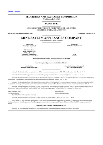Thumbnail MSA Safety 10-K Annual Report 