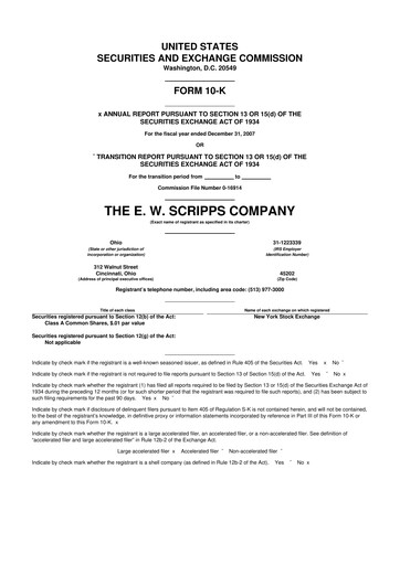 Thumbnail E. W. Scripps Company
 10-K Annual Report 