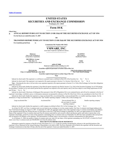 Thumbnail Vmware 10-K Annual Report 