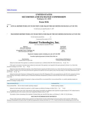 Thumbnail Akamai
 10-K Annual Report 