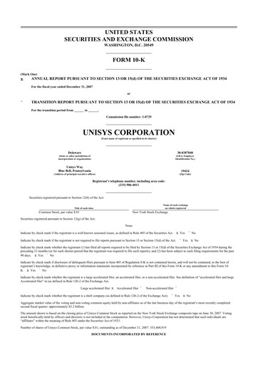 Thumbnail Unisys 10-K Annual Report 
