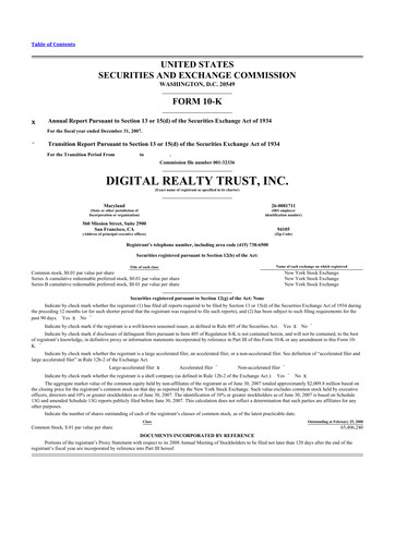 Thumbnail Digital Realty 10-K Annual Report 