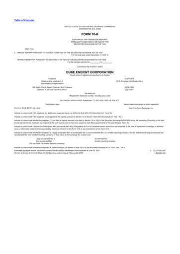 Thumbnail Duke Energy 10-K Annual Report 