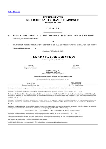 Miniature Teradata 10-K Rapport annuel 