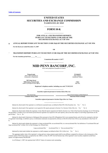 Thumbnail Mid Penn Bancorp 10-K Annual Report 