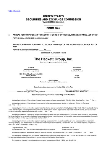 Thumbnail The Hackett Group

 10-K Annual Report 