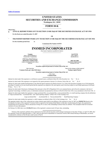 Thumbnail Insmed 10-K Annual Report 