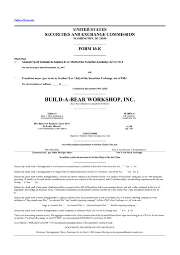 Thumbnail Build-A-Bear Workshop 10-K Annual Report 