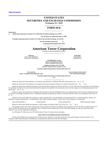 Thumbnail American Tower 10-K Annual Report 