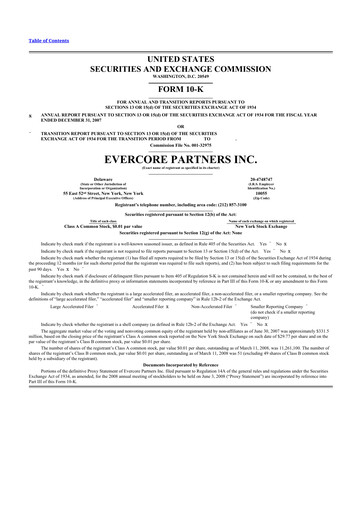 Thumbnail Evercore 10-K Annual Report 