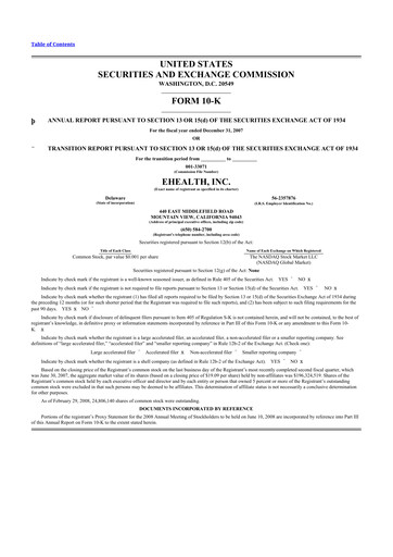 Thumbnail eHealth 10-K Annual Report 