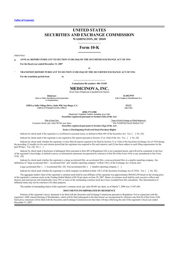 Thumbnail MediciNova 10-K Annual Report 