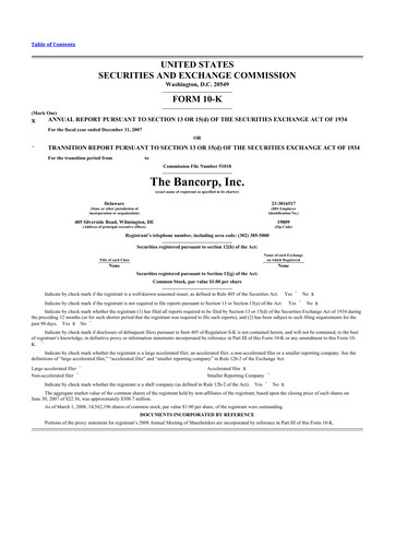 Thumbnail The Bancorp, Inc. 10-K Annual Report 