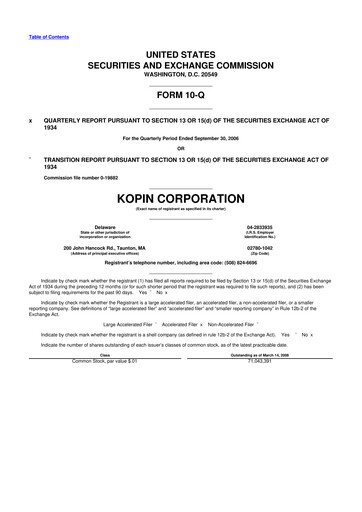 Thumbnail Kopin Corporation
 10-Q Quarterly Report FY 