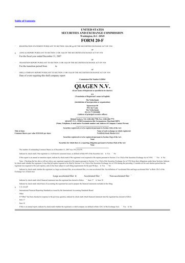 Thumbnail Qiagen  20-F Annual Report 