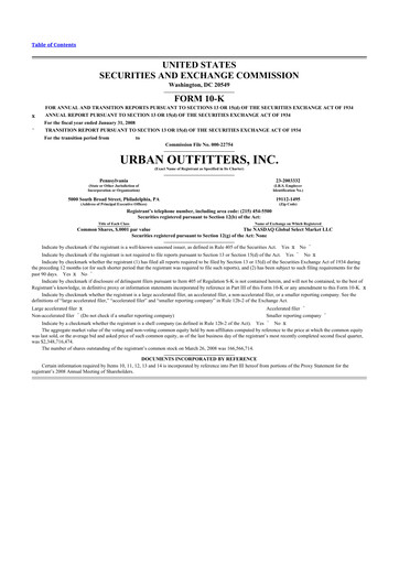 Thumbnail Urban Outfitters
 10-K Annual Report 