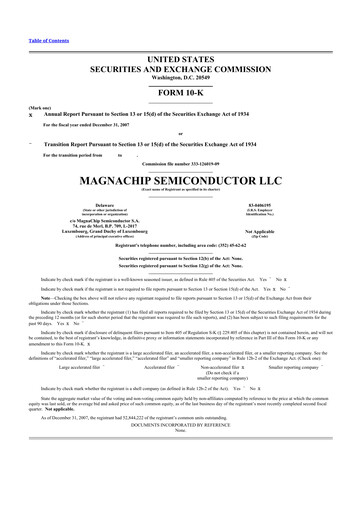 Thumbnail Magnachip Semiconductor 10-K Annual Report 