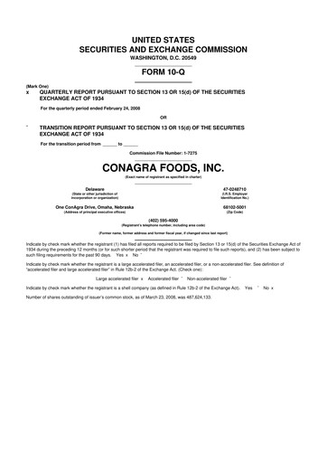 Thumbnail Conagra Brands
 10-Q Quarterly Report FY 