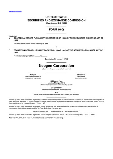 Thumbnail Neogen 10-Q Quarterly Report FY 
