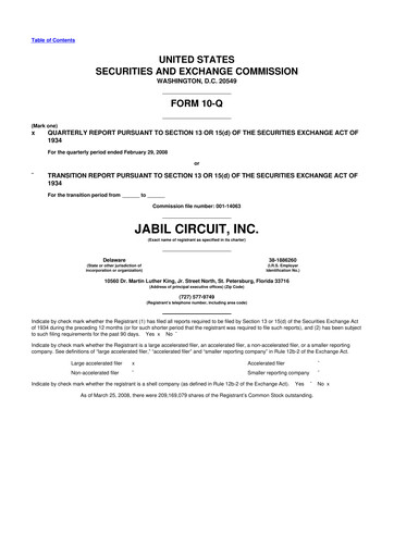 Thumbnail Jabil 10-Q Quarterly Report FY 