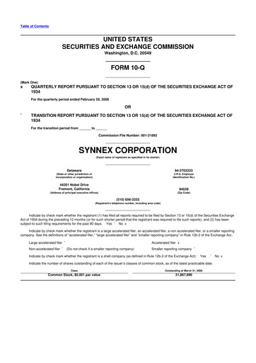 Thumbnail TD Synnex 10-Q Quarterly Report FY 