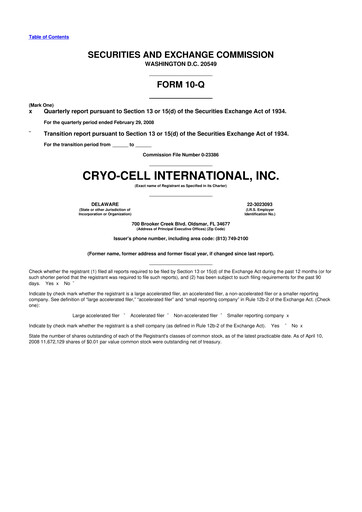 Thumbnail Cryo-Cell International 10-Q Quarterly Report FY 