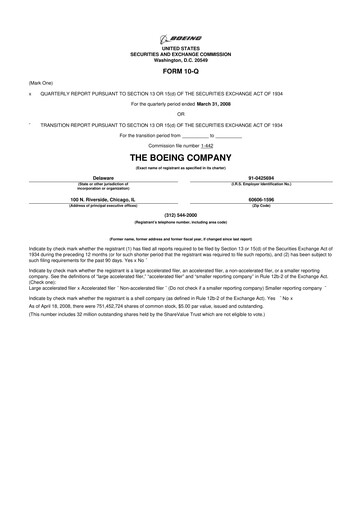 Thumbnail Boeing 10-Q Quarterly Report FY 