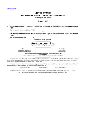 Thumbnail Amazon 10-Q Quarterly Report FY 