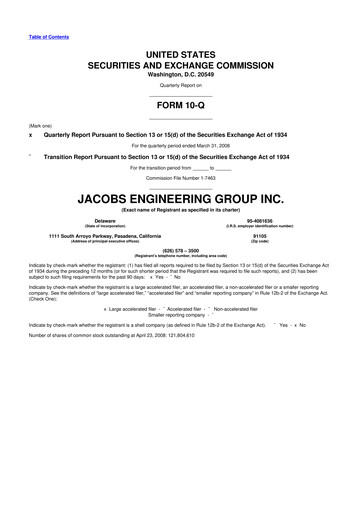 Thumbnail Jacobs Engineering 10-Q Quarterly Report FY 