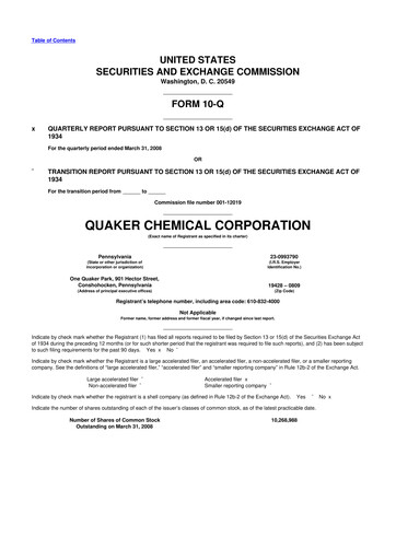 Thumbnail Quaker Houghton 10-Q Quarterly Report FY 