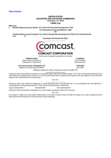 Vorschaubild Comcast 10-Q Quartalsbericht  