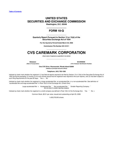 Thumbnail CVS Health 10-Q Quarterly Report FY 