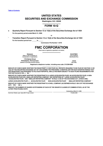 Thumbnail FMC Corporation 10-Q Quarterly Report FY 